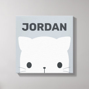 Kleine kat met persoonlijke naam bevestigen canvas afdruk