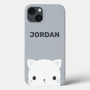 Kleine kat met persoonlijke naam bevestigen iPhone 13 hoesje