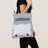 Kleine kat met persoonlijke naam bevestigen draagtas (Dichtbij)