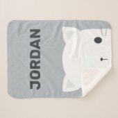 Kleine kat met persoonlijke naam bevestigen sherpa deken (Voorkant (horizontaal))