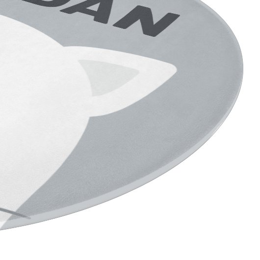 Kleine kat met persoonlijke naam bevestigen snijplank (Hoek)