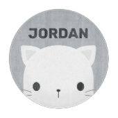 Kleine kat met persoonlijke naam bevestigen snijplank (Voorkant)