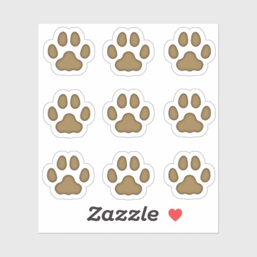 Kleine kat schildert Bruine dierentranen Sticker (Vel)