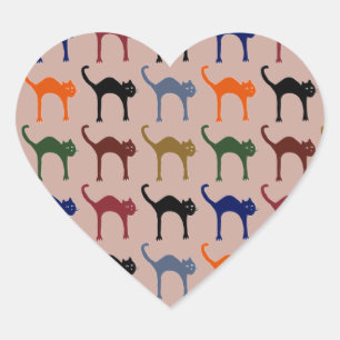 kleine katten hart sticker