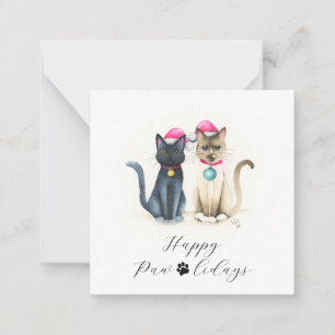 Kleine Katten Kerstkaarten Notitiekaartje
