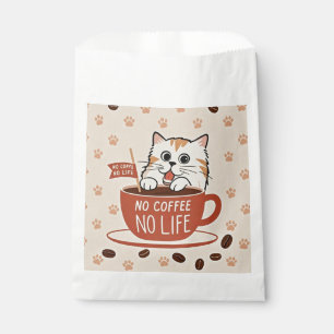 Kleine kattenpootafdrukken en koffiebonen Poster Bedankzakje
