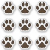 Kleine kattenverf drukt donkere donkerbruine tikke sticker (Voorkant)