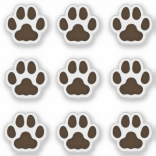 Kleine kattenverf drukt donkere donkerbruine tikke sticker
