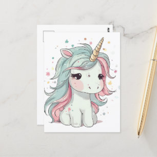 Kleine Kawaii Eenhoorn Briefkaart