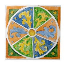 Kleine keramische tegel in Siciliaanse stijl "San  Tegeltje