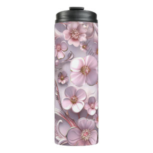 Kleine kersenbloesem in lavendel thermosbeker