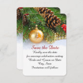 Kleine kerstballen Bewaar de datum Save The Date (Voorkant / Achterkant)