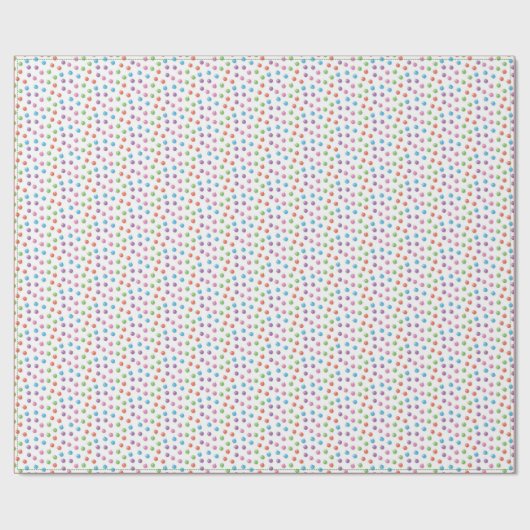 Kleine kerstboombollen in felle snoepjes kleuren cadeaupapier (Vlak)