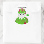 Kleine kerstElf Ronde Sticker (Tas)