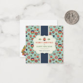 Kleine kerstkaart met motief notitiekaartje (Voorkant / Achterkant in situ)