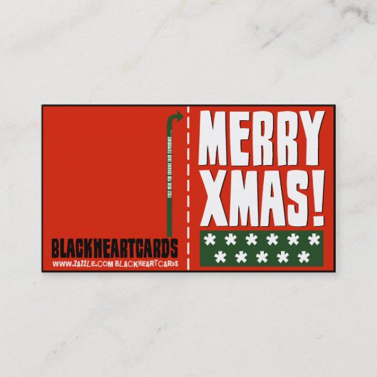 Kleine kerstkaarten visitekaartje (Voorkant)