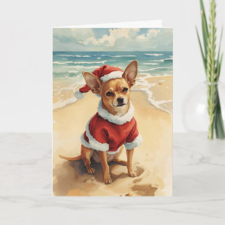 Kleine Kerstman, Grote Cheer – Chihuahua Strand Ke Kaart