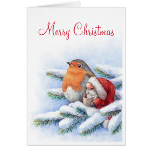 Kleine Kerstman met een rode rover