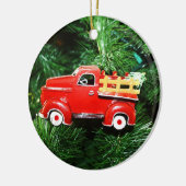 Kleine Kerstmis Rode Ophaalwagen Ornament (Links)