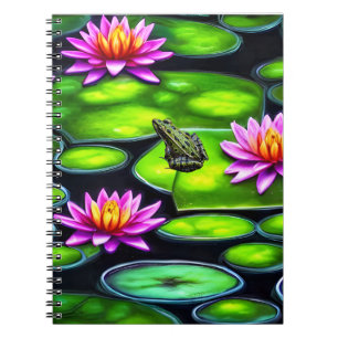 Kleine kikker op Lily Pad Notitieboek