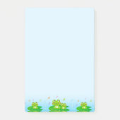 Kleine kikkers op lichte blauwe noten post-it® notes (Voorkant)