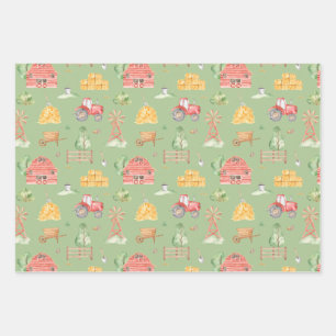 Kleine Kinder Boerderijen en dierentuin Inpakpapier Vel