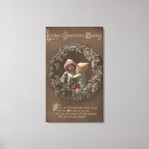 Kleine Kinder Embracing Canvas Afdruk