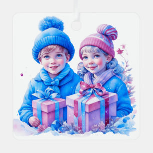  kleine kinderen kerst gepersonaliseerd metalen ornament