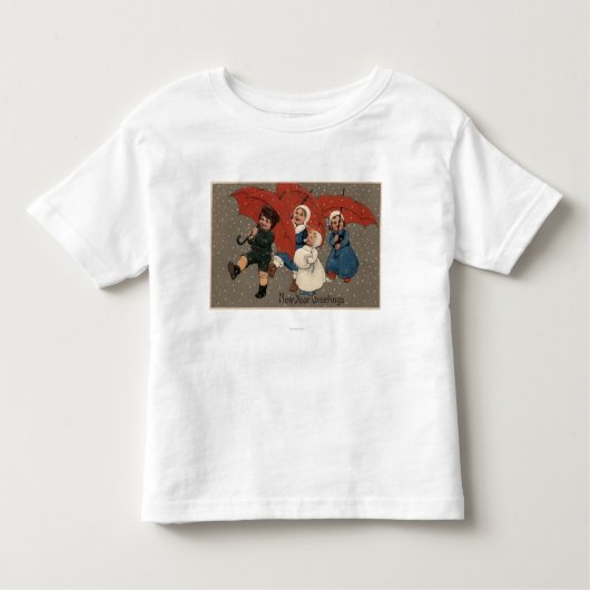 Kleine Kinderen met paraplu's Kinder Shirts (Voorkant)