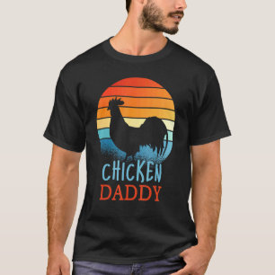 Kleine kip papa pluimvee vader boerderij boer retr t-shirt