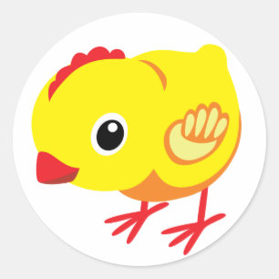 kleine kip ronde sticker