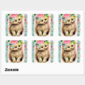 Kleine Kitten Stickers Bloemen Shabby Chic (Vel)