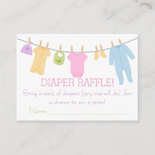 Kleine Kleding Baby shower Luier Raffle Tickets Informatiekaartje