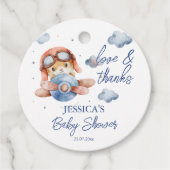 Kleine kleine baby shower van een piloot bedankjes labels (Voorkant)