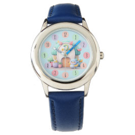 Kleine kleine huisjes met kleine draak en jongen v horloge