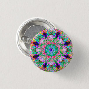 Kleine kleurrijke Psychedelic Dreamweaver Button