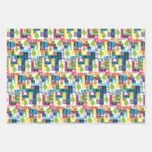 Kleine knuppels en vrienden | Kleurrijk kerstfeest Inpakpapier Vel (Voorkant 3)