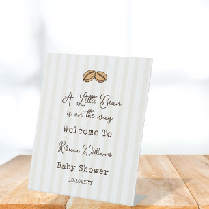 Kleine koffieboon Welkom op de baby shower Reclamebord Met Voetstuk