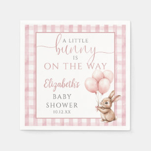 Kleine Konijn Roze Ballonnen Meisje Baby Shower Servet