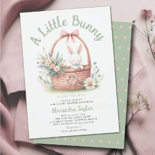 Kleine Konijntje Wildbloemen Picknick Baby Meisje Kaart