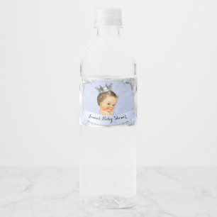 Kleine Koninklijke Prins Baby Jongen Diamanten Bla Waterfles Etiket