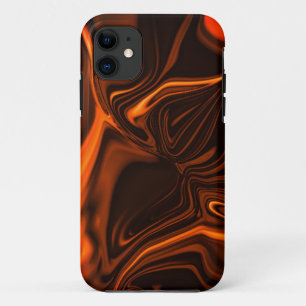 Kleine koraalgebogen golflengten boven donker fond iPhone 11 hoesje