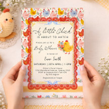 Kleine Kuikenboerderij Kip Meisje Baby Shower