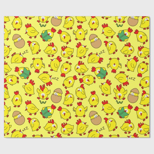 Kleine kuikentjes die rondhangen cadeaupapier (Vlak)