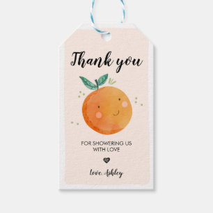 Kleine Labels van het Baby shower van Cutie Oranje Cadeaulabel