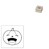 Kleine lachende Halloween pompoen 1x1 Rubberstempel (Gestempeld)