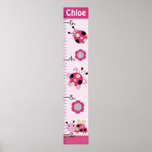 Kleine Ladybugs Girl Growth Chart bewaar 8 x 44! Poster