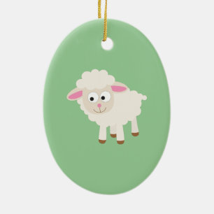 Kleine lammeren keramisch ornament