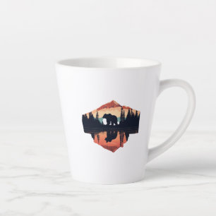 Kleine Latte Mok - Serene Mountain Scene, 12 oz