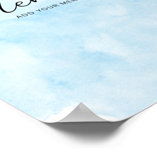 Kleine Leeuw Het is een Jongen Waterverf Blauwe Me Poster (Hoek)